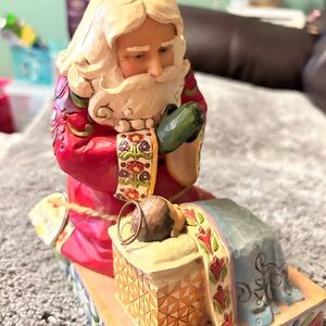 Jim Shore Santa kneeling before Baby Jesus Figurine Excellent w/tag